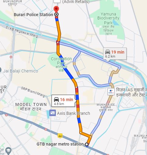 Burari Police Station Nearest Metro Station