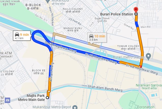 Burari Police Station Nearest Metro Station